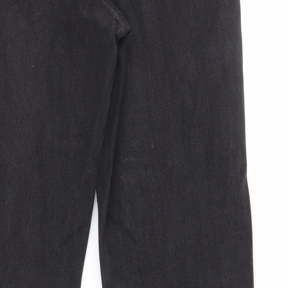 New Look Womens Black Cotton Tapered Jeans Size 8 L26 in Regular Zip - Ankle Grazer