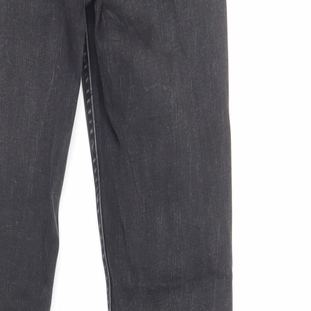 Zara Womens Grey Cotton Skinny Jeans Size 8 L27 in Regular Zip - Raw Hem