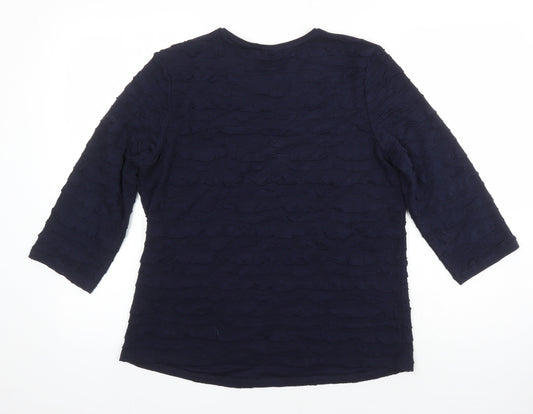 Barbara Lebek Womens Blue Viscose Tunic T-Shirt Size 16 Round Neck