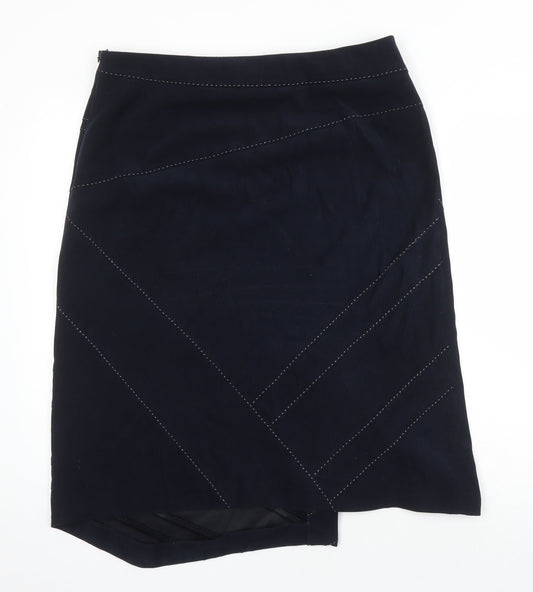 Alex & Co Womens Blue Polyester A-Line Skirt Size 16