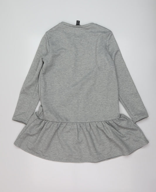 Womens UK Size 10 New Look Grey Tunic Blouse