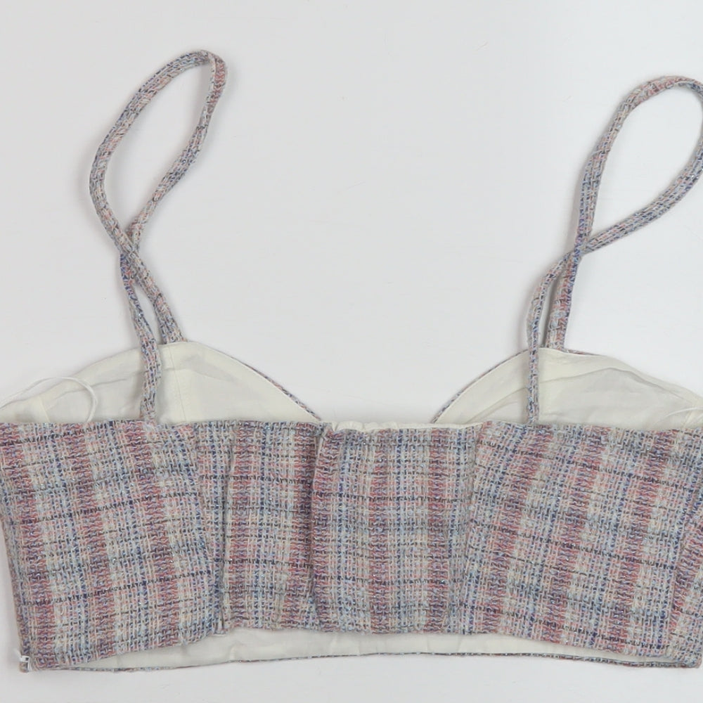 Womens UK Size M Zara Pink Cropped Tank