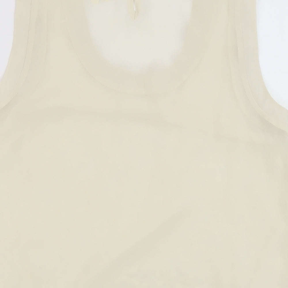 Nexty Womens Ivory Floral Polyester Basic Tank Size 10 Round Neck
