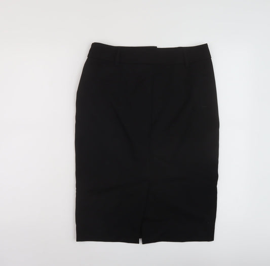 Marks and Spencer Womens Black Polyester Straight & Pencil Skirt Size 10 Zip