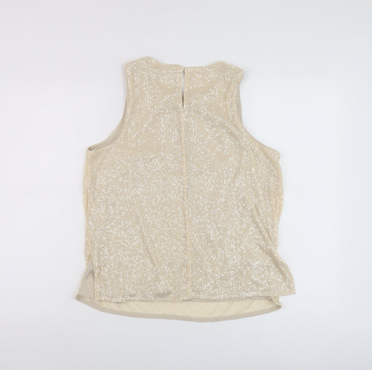 Womens UK Size 12 Marks and Spencer Beige Basic Tank