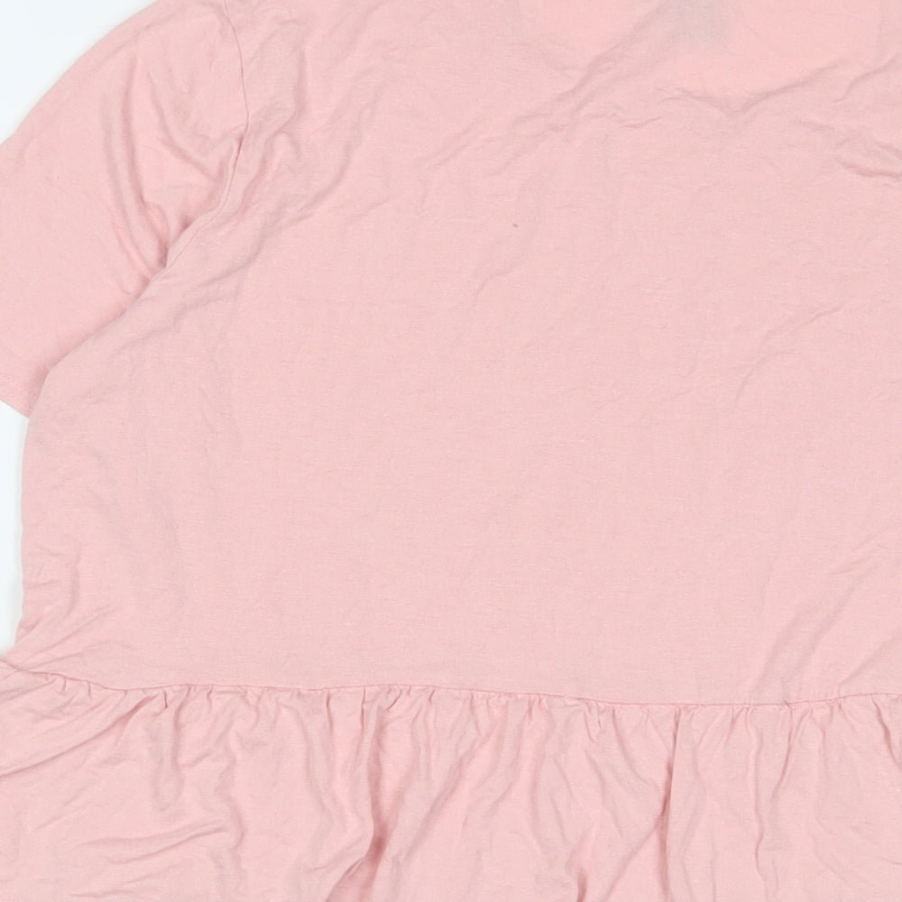 Womens UK Size 16 New Look Pink Basic T-Shirt