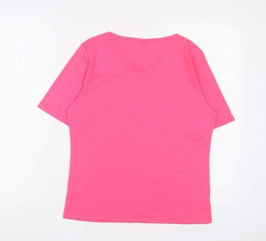 Womens UK Size S Casamia Pink Basic T-Shirt