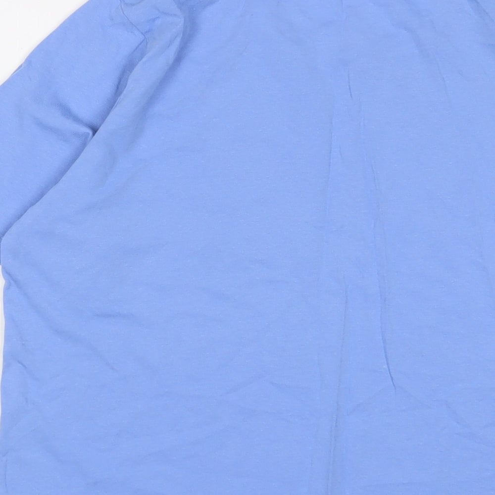 Womens UK Size 14 Anne De Lancay Blue Basic T-Shirt