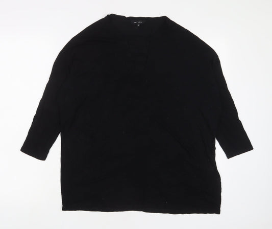 Womens UK Size 14 New Look Black Basic T-Shirt