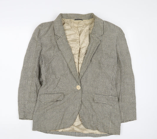St Michael Womens Beige Jacket Blazer Size 12 Button