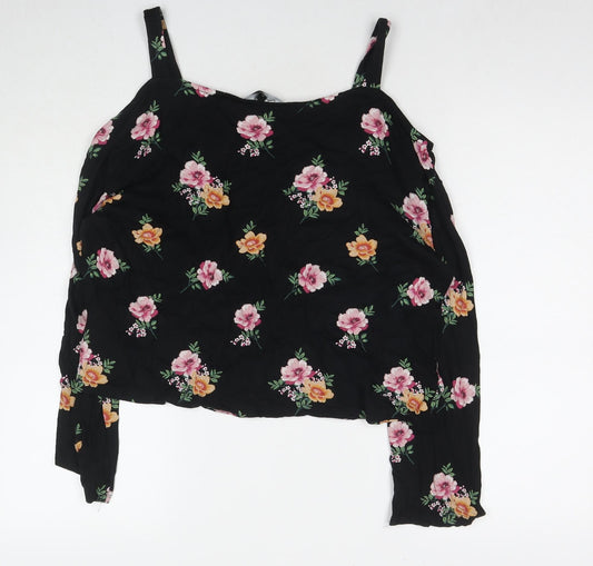 Womens UK Size 14 New Look Black Basic Blouse