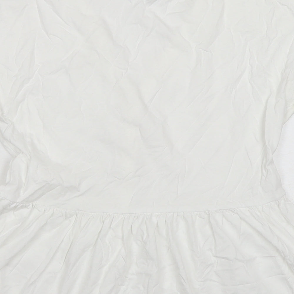 Womens UK Size 6 NEXT White Basic Button-Up