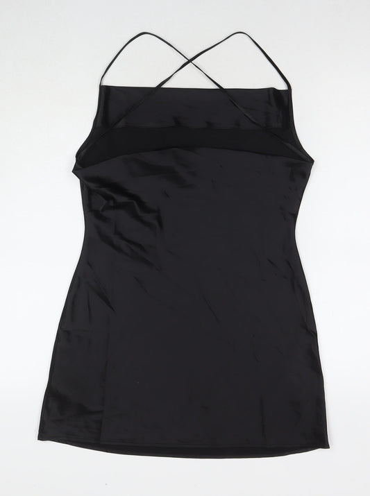 Divided by H&M Womens Black Polyester Slip Dress Size 8 Cowl Neck Pullover