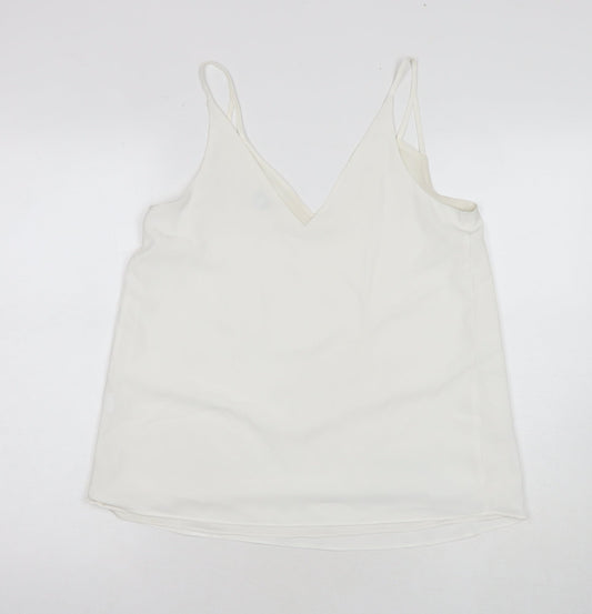 Womens UK Size 10 River Island White Basic Tank