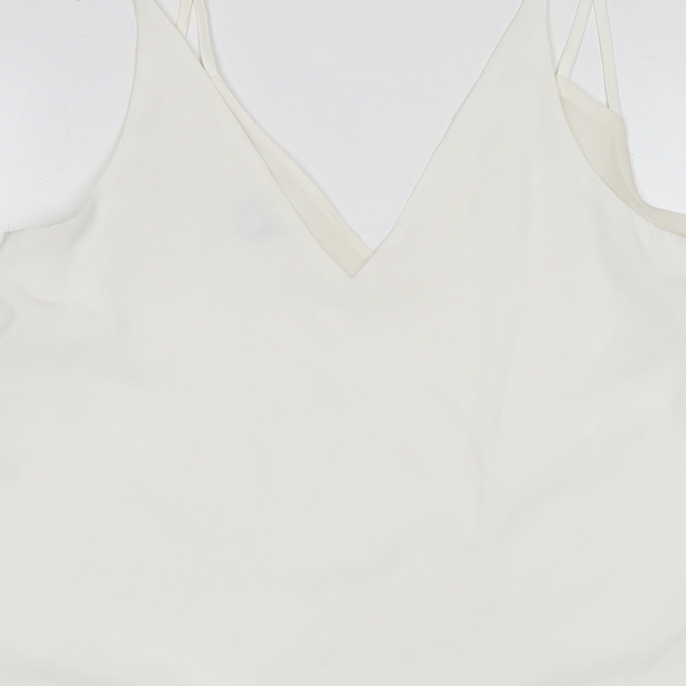Womens UK Size 10 River Island White Basic Tank