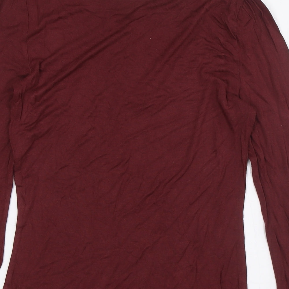 Womens UK Size 10 Warehouse Red Basic Button-Up