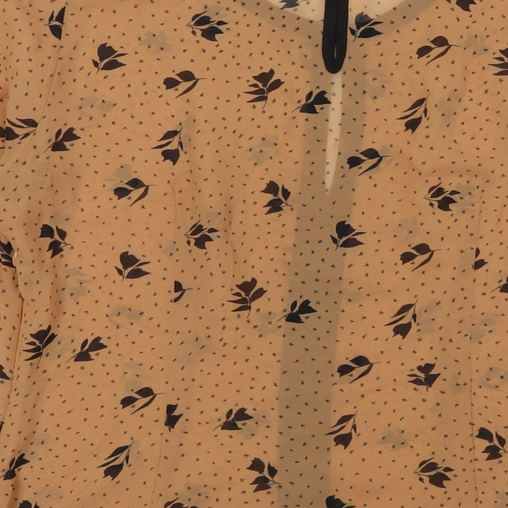 Womens UK Size 10 Marks and Spencer Brown Basic Button-Up