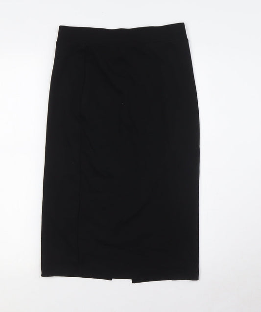 H&M Womens Black Polyester Straight & Pencil Skirt Size S