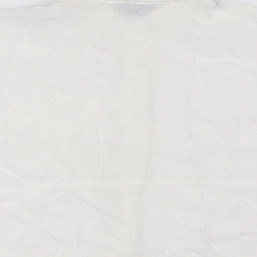 Womens UK Size 8 Topshop White Basic Button-Up