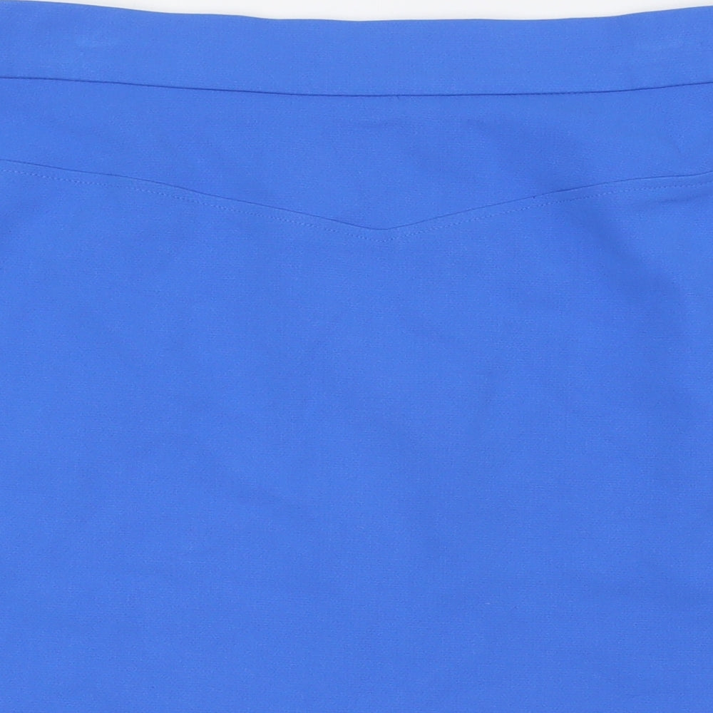 Marks and Spencer Womens Blue Polyester A-Line Skirt Size 20 Zip