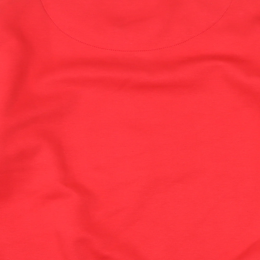 Ogechi Jeans Womens Red Houndstooth Cotton Pullover Sweatshirt Size L
