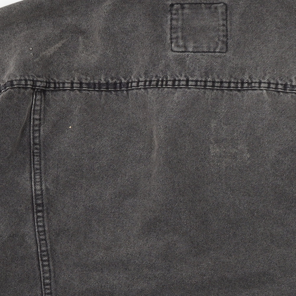 Mens UK Size M New Look Grey Biker Coat