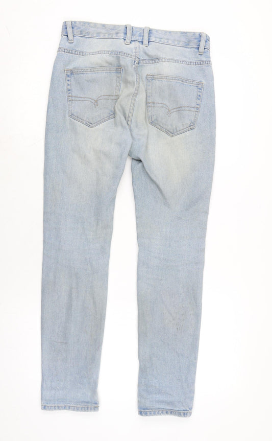NEXT Mens Blue Cotton Skinny Jeans Size 28 in L28 in Regular Button