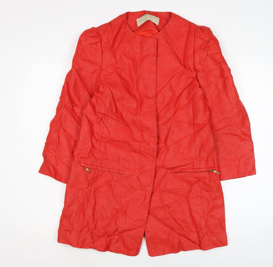 Womens UK Size S Zara Red Overcoat