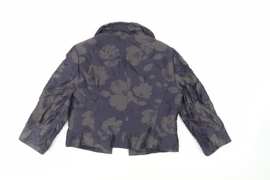 Fenn Wright Manson Womens Blue Floral Jacket Size 8 - Open