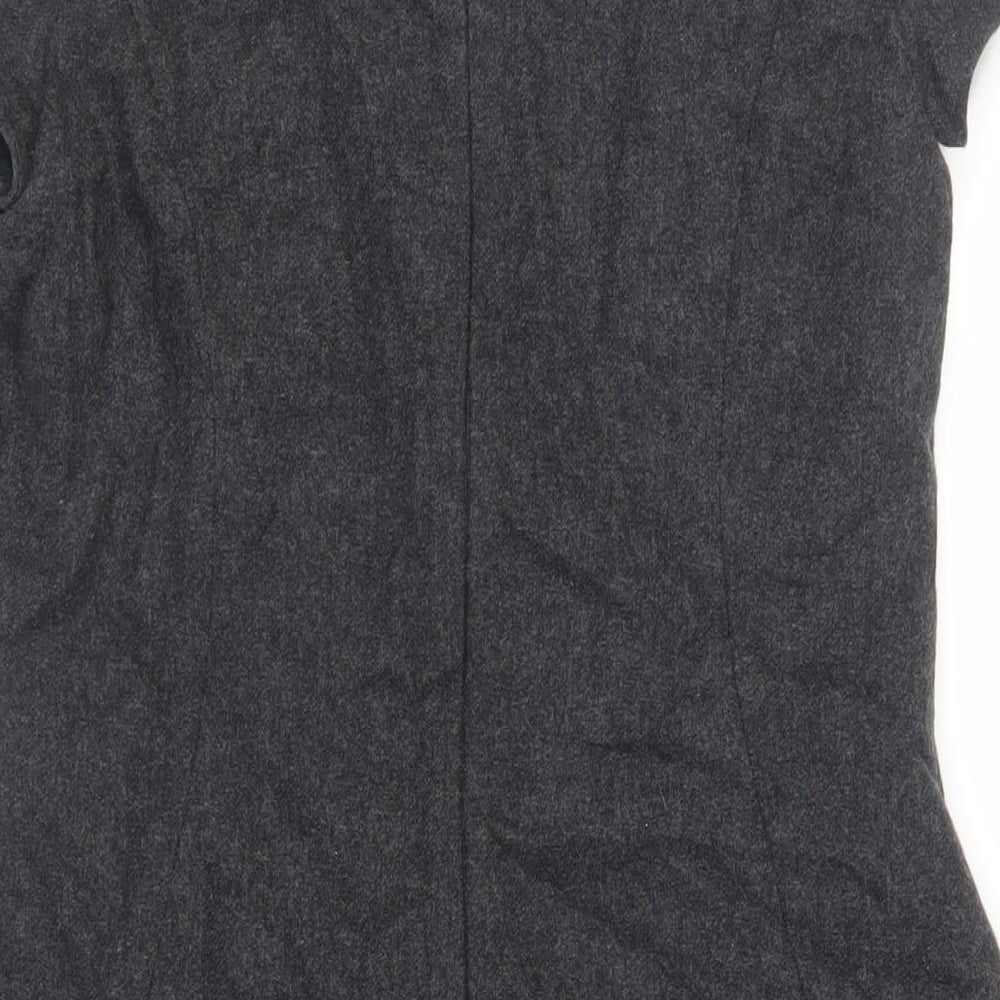 Great Plains Womens Grey Wool Pencil Dress Size M Scoop Neck Zip - Lined