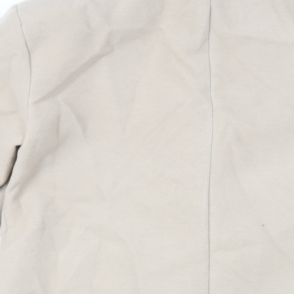 Boohoo Womens Beige Overcoat Coat Size 12 Button