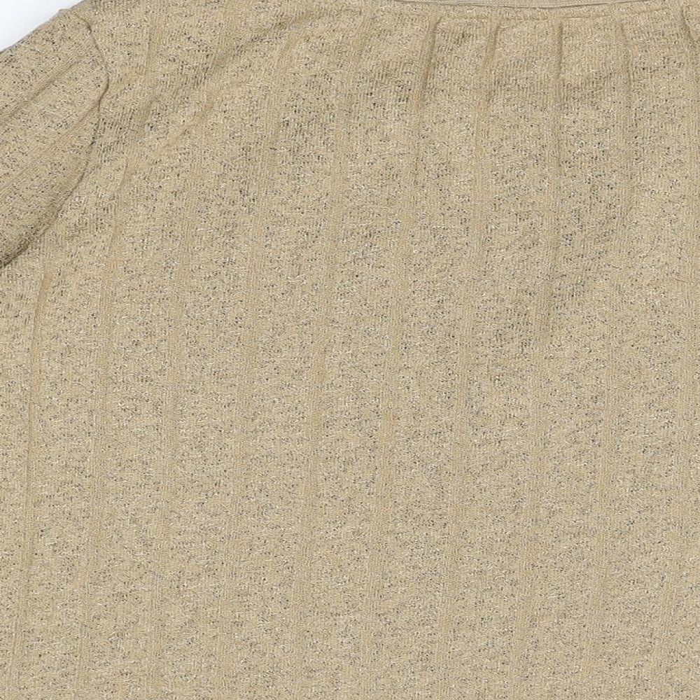 Womens UK Size 10 Marks and Spencer Beige Basic T-Shirt