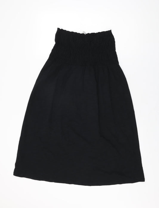 Marks and Spencer Womens Black Cotton Shift Size 8 Off the Shoulder Pullover