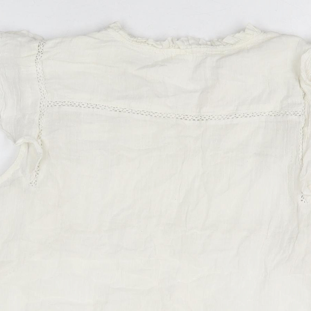 Womens UK Size L Mango White Basic T-Shirt