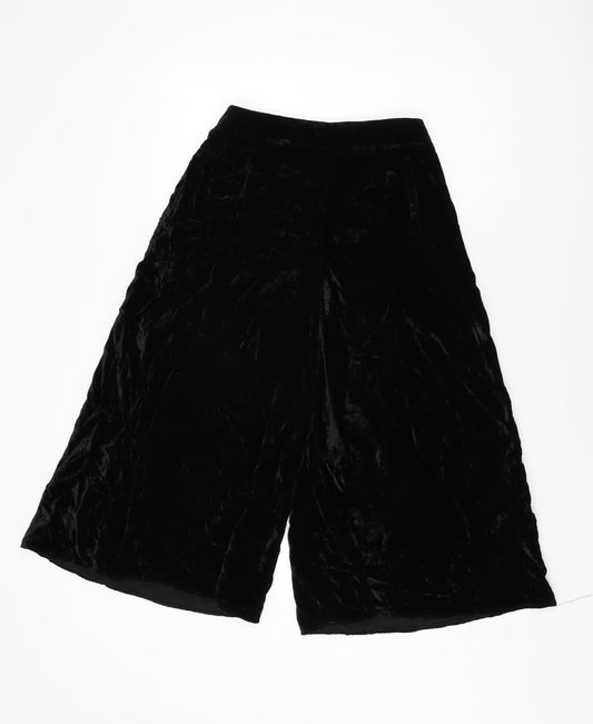 Womens UK Size 8 Topshop Regular Fit Cropped Black Trousers
