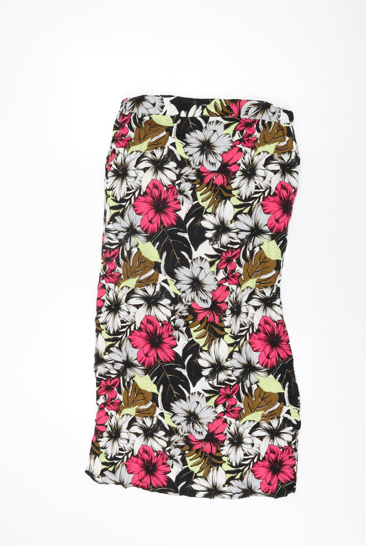 NEXT Womens Multicoloured Floral Viscose Maxi Skirt Size 8 Drawstring