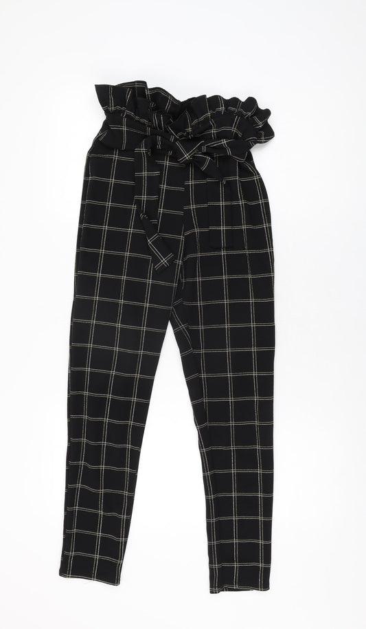 Womens UK Size 8 PRETTYLITTLETHING Regular Fit Black Trousers