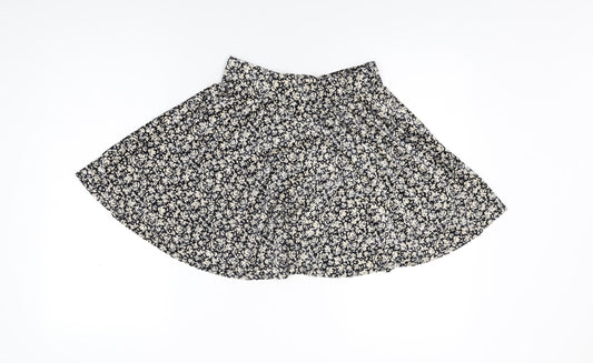 Hollister Womens Black Floral Polyester Skater Skirt Size M
