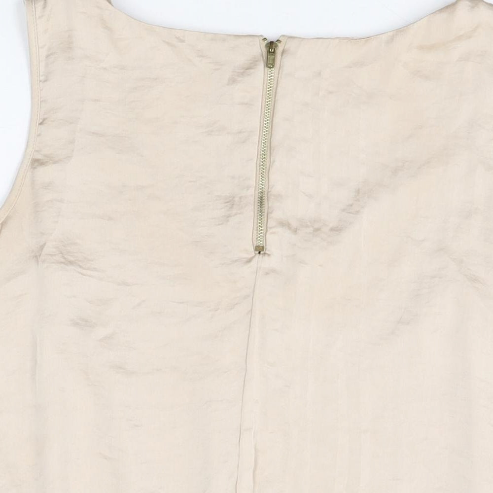Womens UK Size M Apricot Beige Basic Blouse