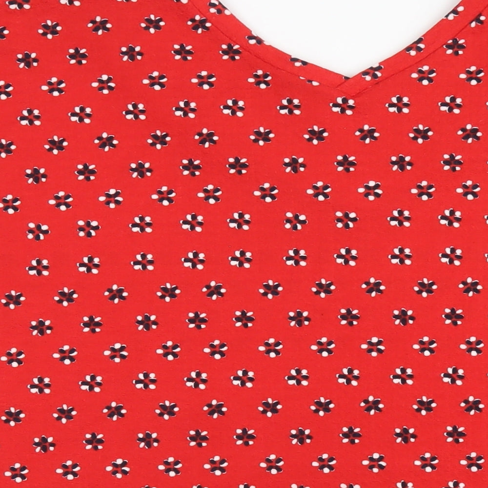 Womens UK Size 22 Marks and Spencer Red Basic T-Shirt