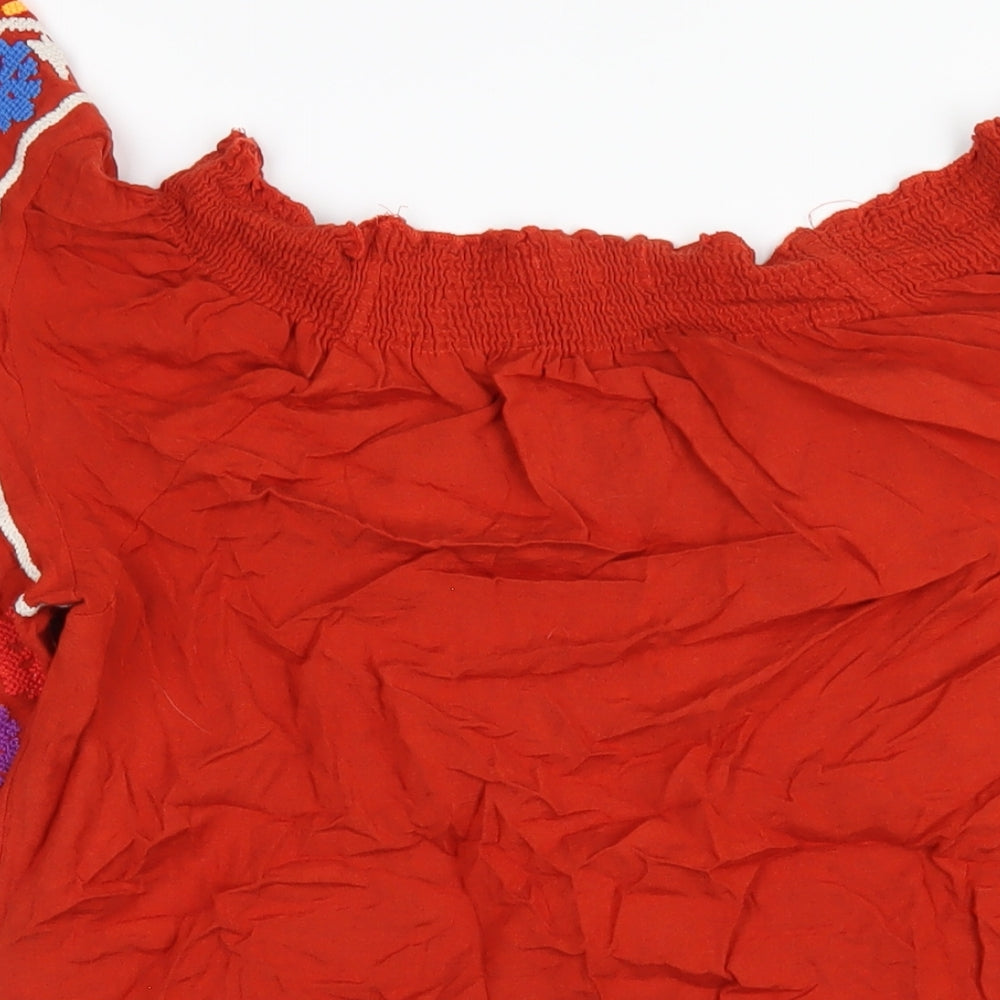 NEXT Womens Orange Viscose A-Line Size 10 Off the Shoulder Pullover