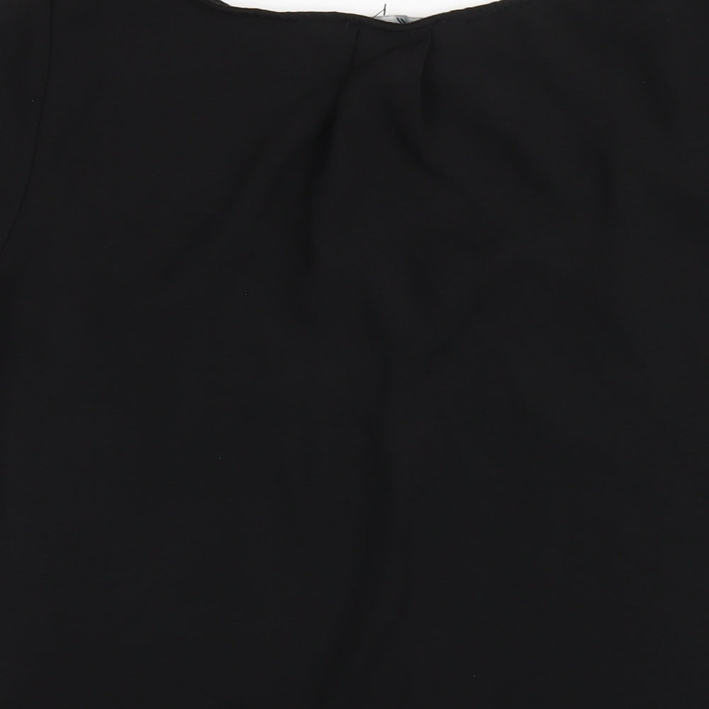 Womens UK Size 12 Belle Vere Black Basic T-Shirt