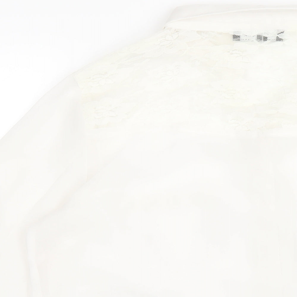 Womens UK Size 14 New Look White Basic Button-Up