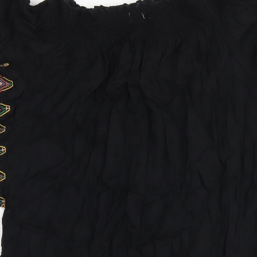 NEXT Womens Black Viscose A-Line Size 10 Off the Shoulder Pullover