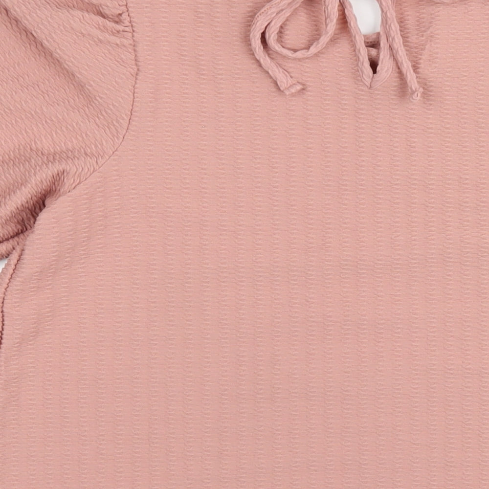 Womens UK Size 10 New Look Pink Basic T-Shirt