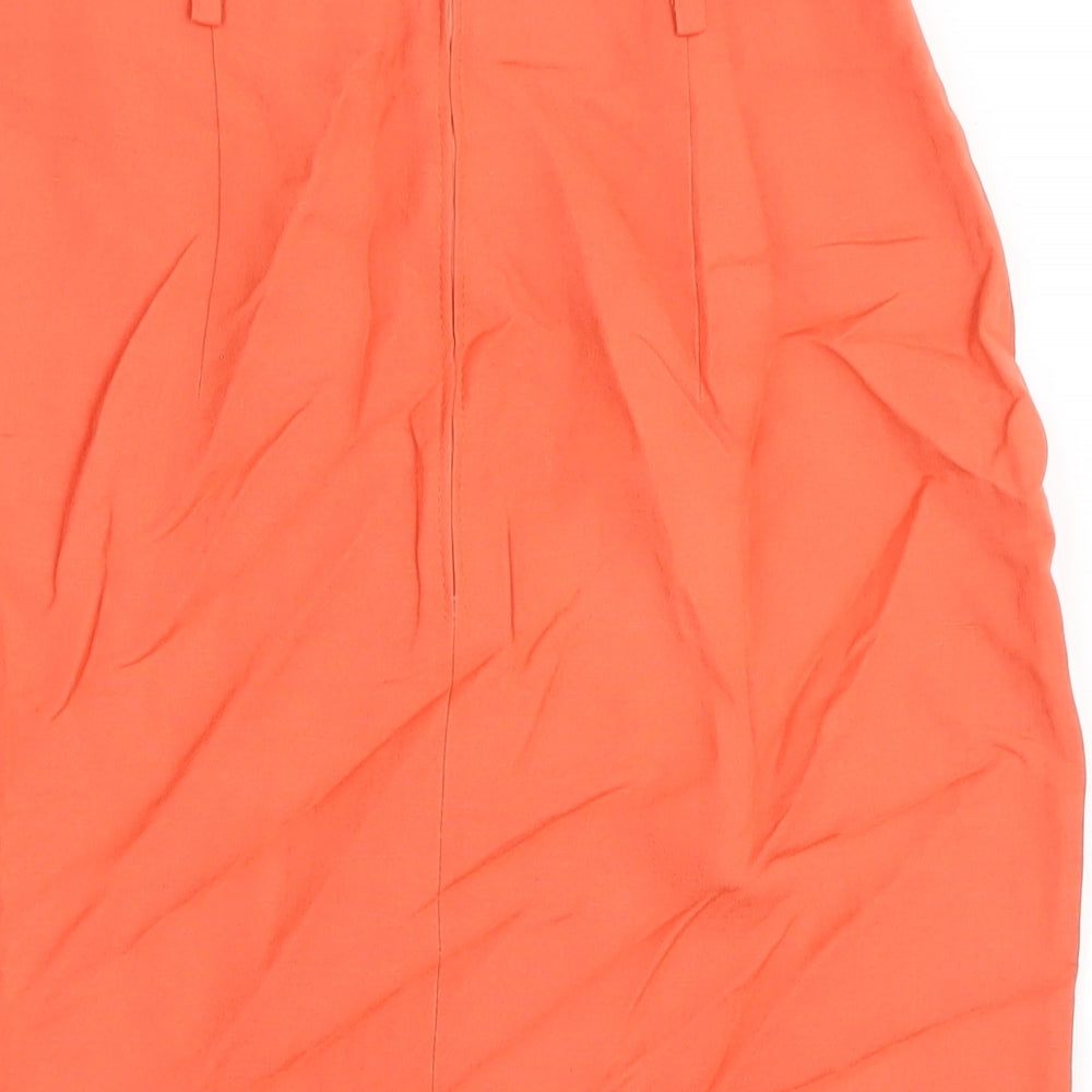 Betty Barclay Womens Orange Linen Straight & Pencil Skirt Size 12 Zip