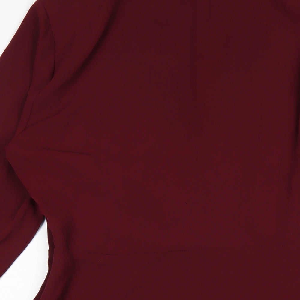 H&M Womens Purple Polyester A-Line Size 18 Round Neck Button