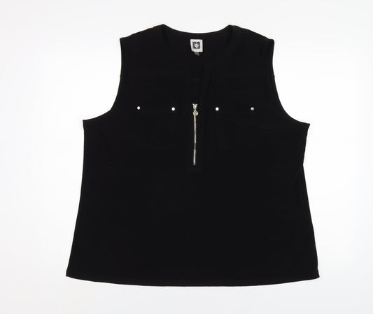 Womens UK Size XL Anne Klein Black Basic Tank