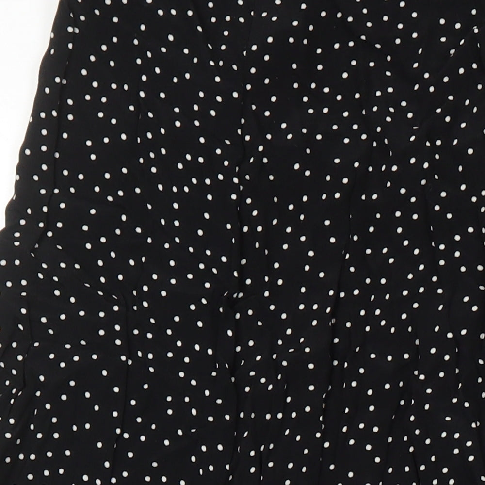 New Look Womens Multicoloured Polka Dot Viscose A-Line Skirt Size 6 Zip - Front split