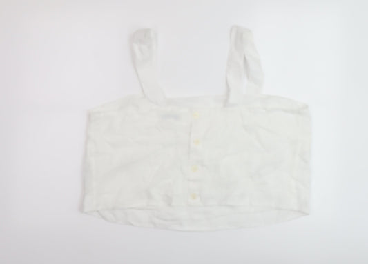 Autograph Womens White Cotton Basic Tank Size 20 Square Neck